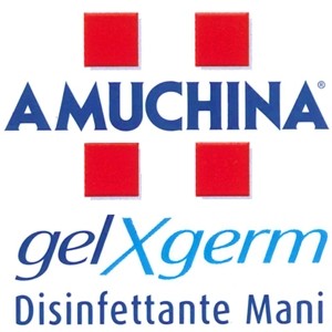 KIT AMUCHINA GEL X-GERM - PIANTANA completa di DISPENSER automatico e 2 RICARICHE da 5 litri logo